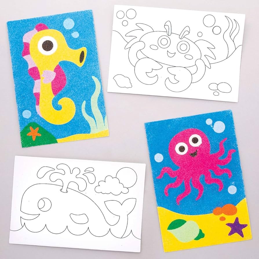 Amazon.com: Baker Ross AW378 Sealife Sand Art Pictures (Pack